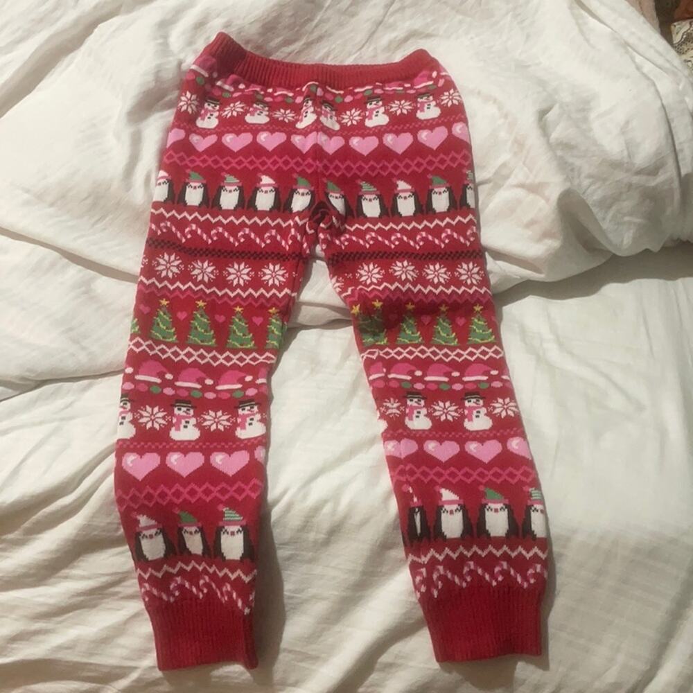 Children’s place 7/8 sweater leggings Christmas red knit NWT